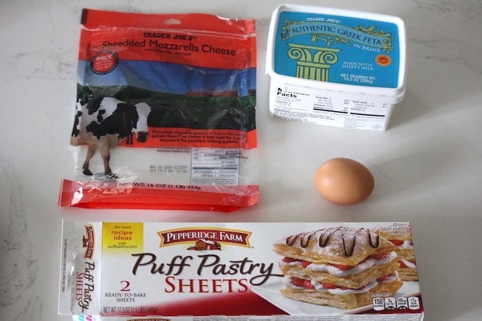 4 ingredients needed for puff pastry cheese buns