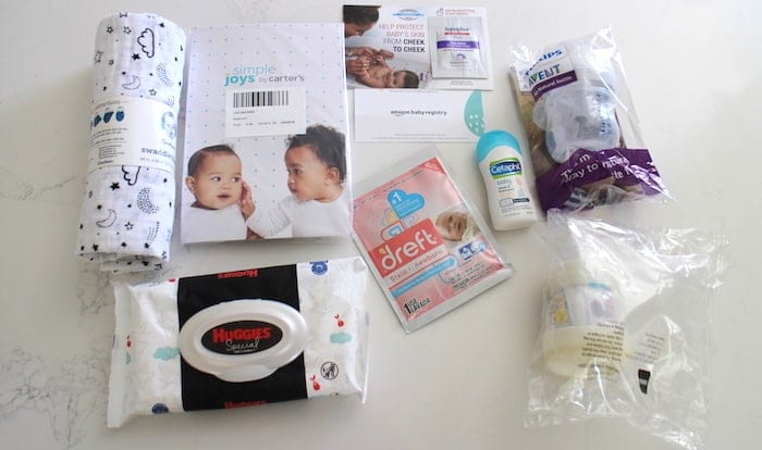 Contents of Amazon baby registry welcome box