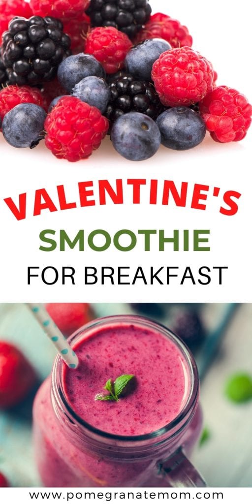Red Smoothie for Valentines breakfast for kids
