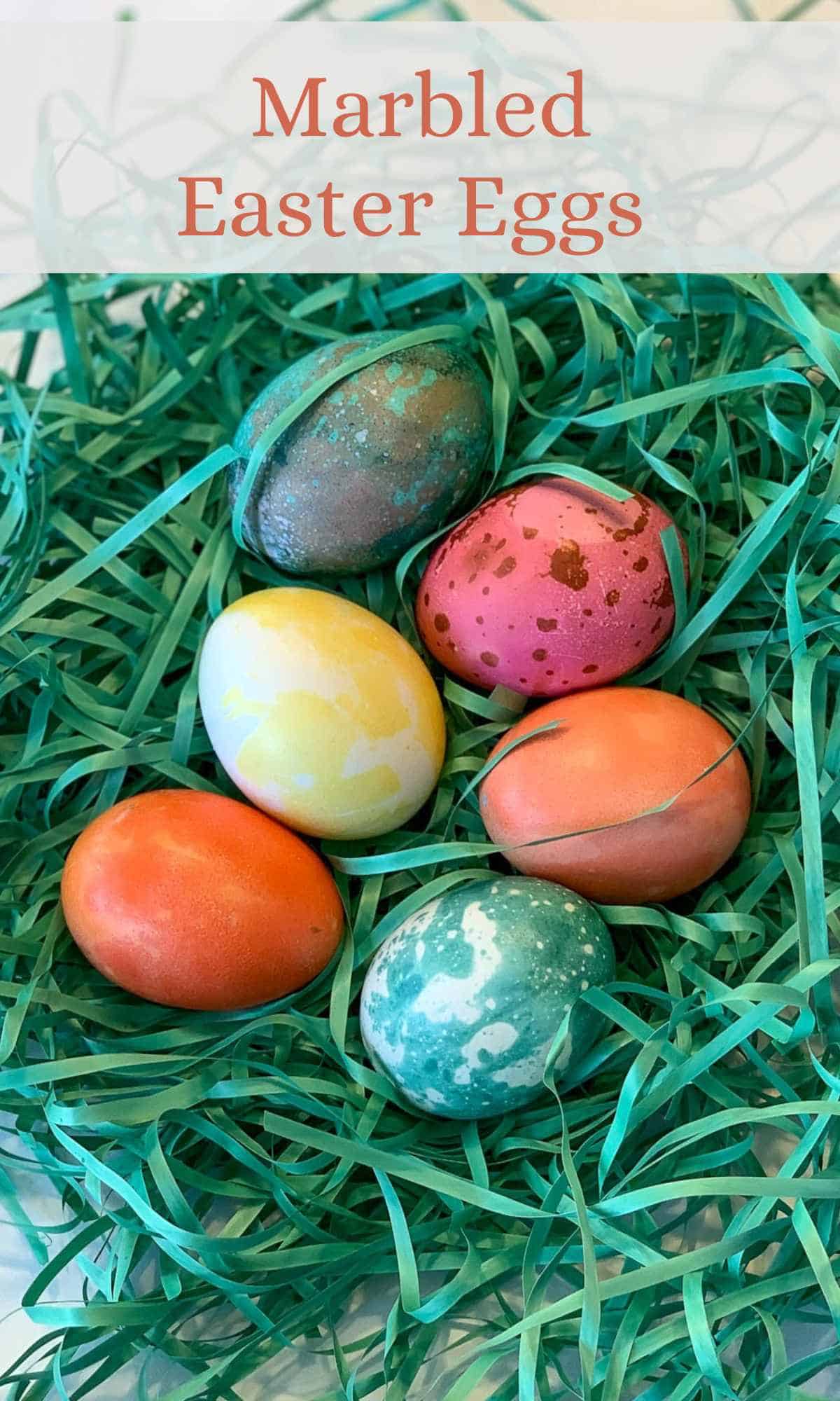 Marbled Easter eggs - simple Easter egg design for kids