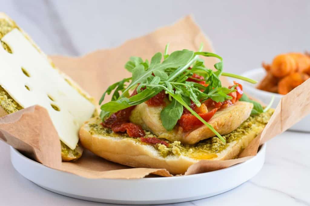 Crispy and Delicious Air Fryer Pesto Chicken Sandwich