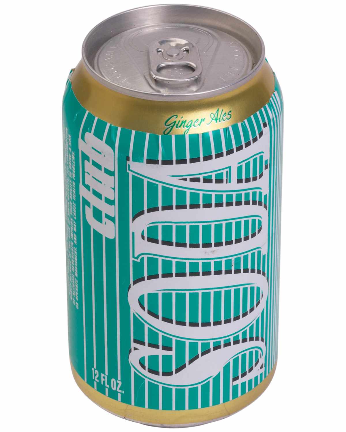 A can of club soda on a white background.