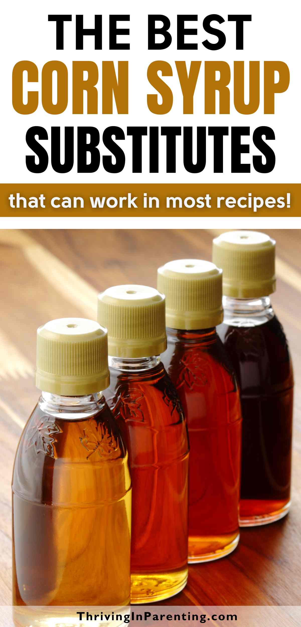 Pin image of corn syrup substitutes syndicated blog post.