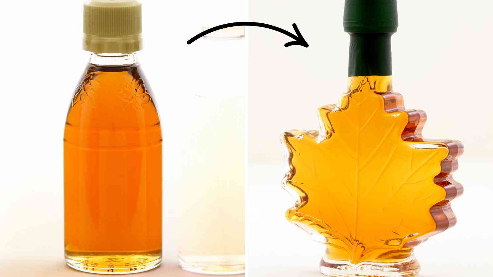 A collage of two syrups.