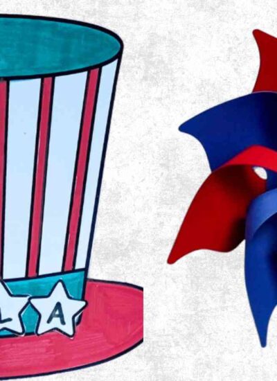 A collage of two patriotic 4th of July crafts.