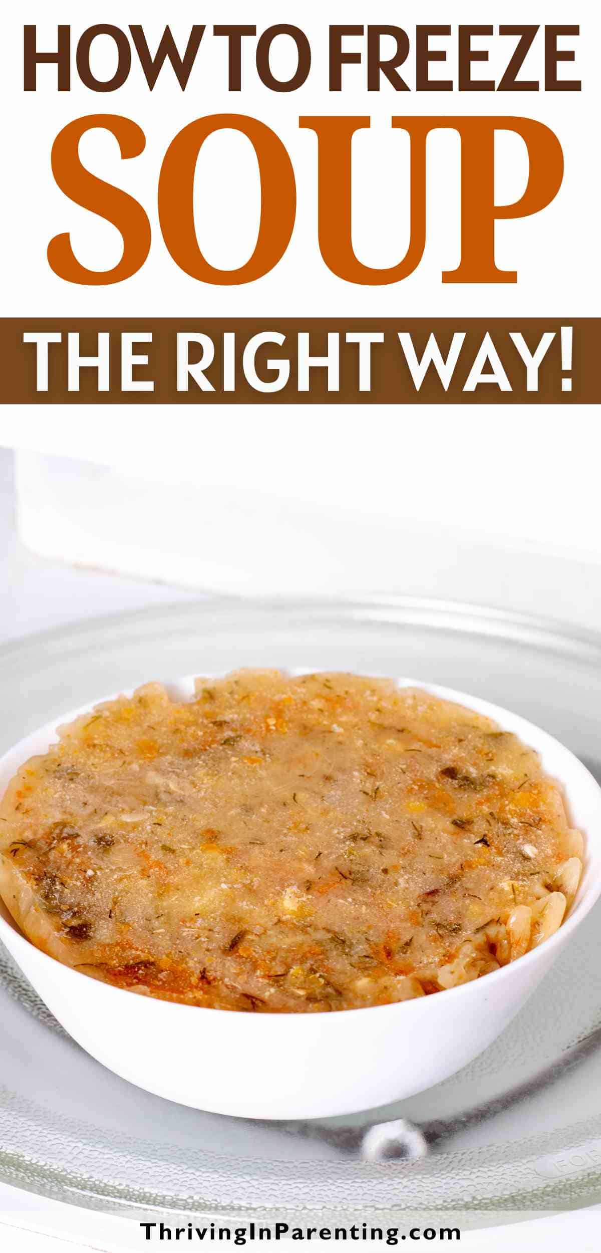 Pin image of how to freeze soup syndicated article.