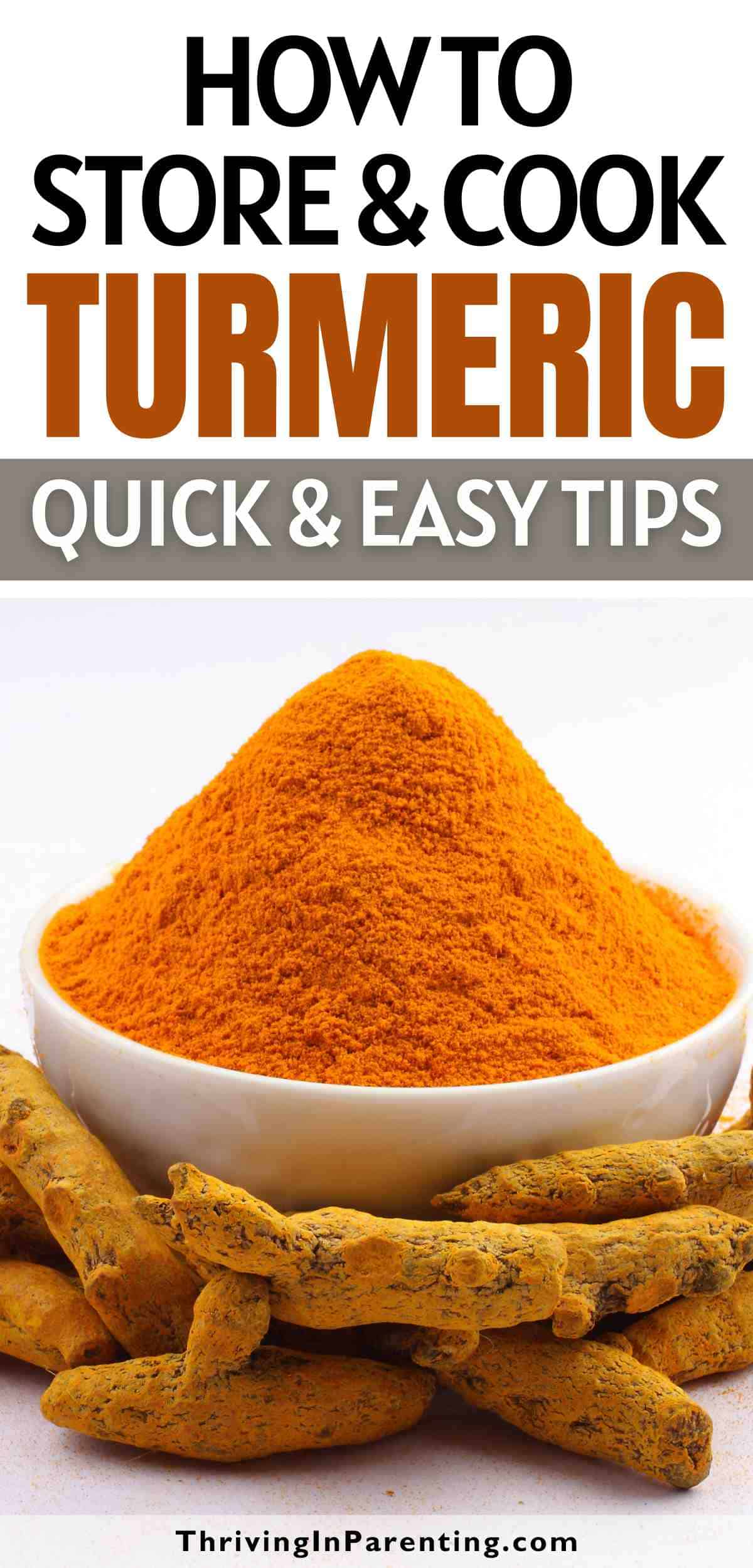Pin image of how to store turmeric syndicated blog article.