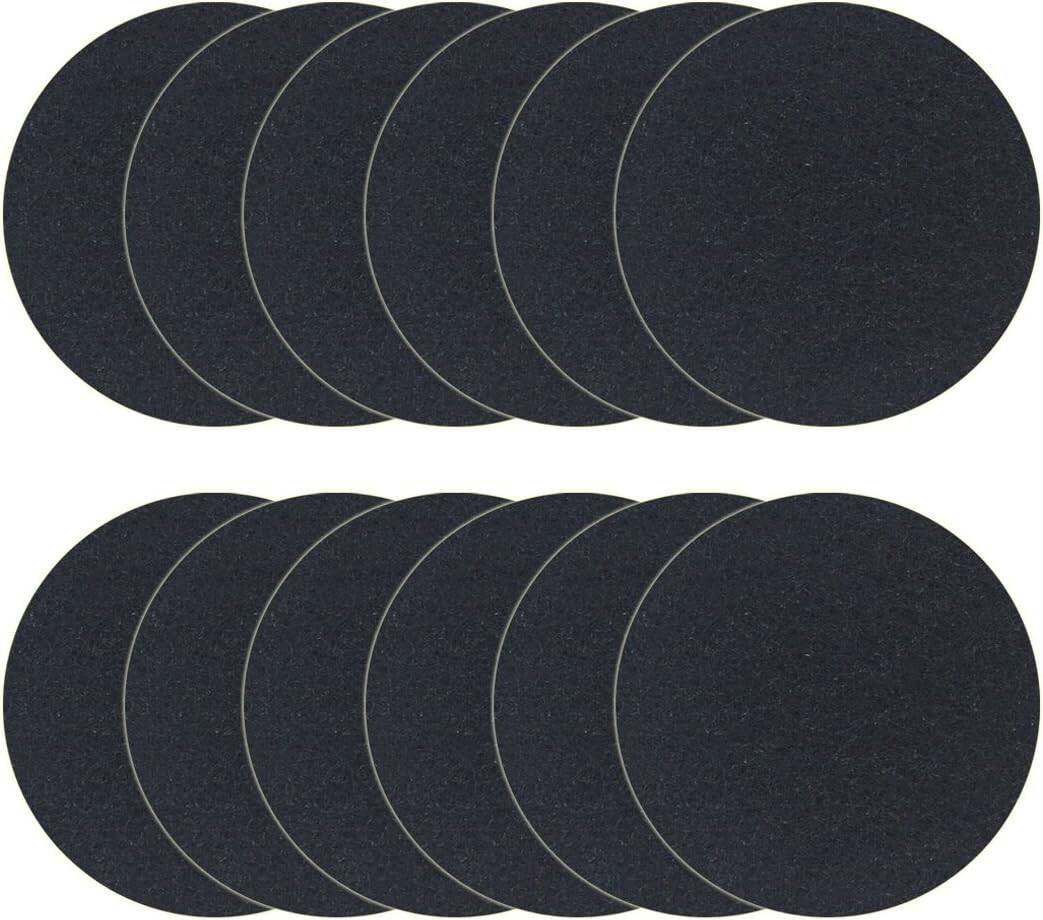Twelve pieces of black kitchen compost bin pail replacement filter.