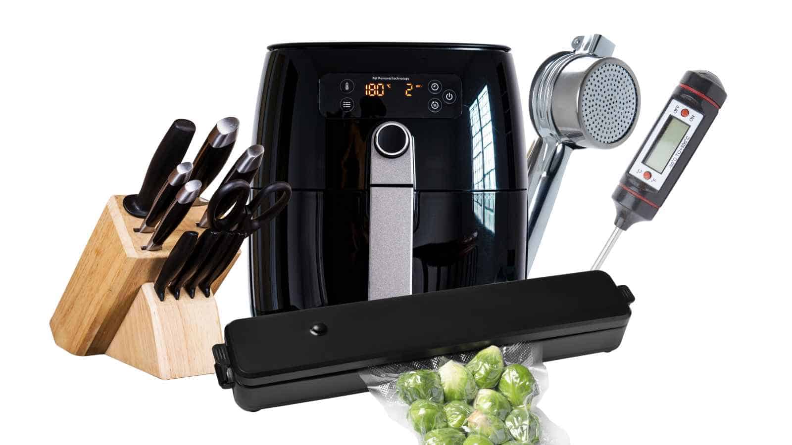 A vacuum sealer with fruits and vegetables in it.