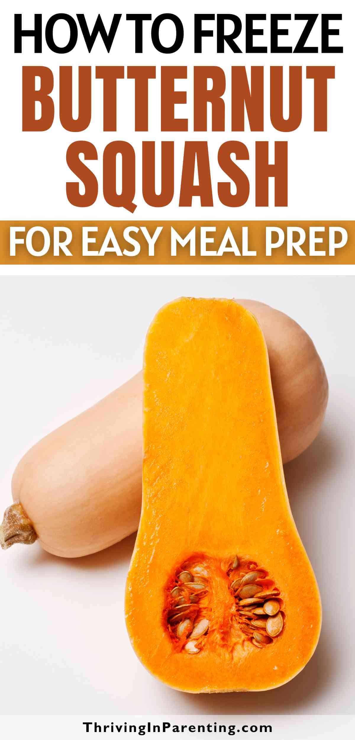 Pin image of how to freeze butternut squash syndicated article.