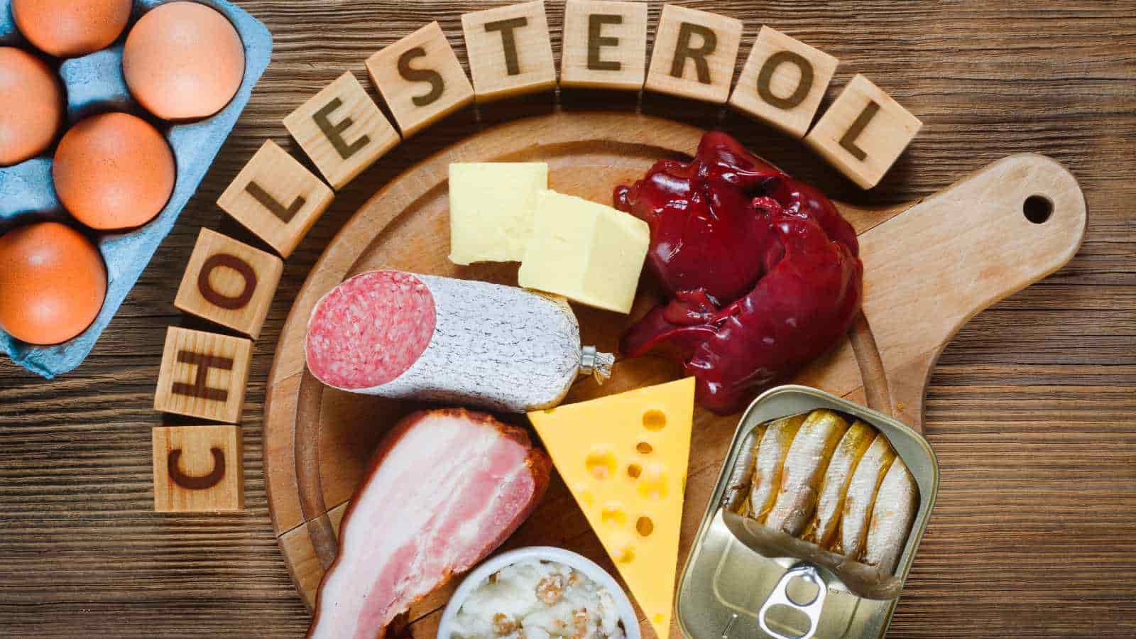 Unhealthy food choices with processed meats, cheese, and canned tuna, emphasizing need for healthy eating habits.