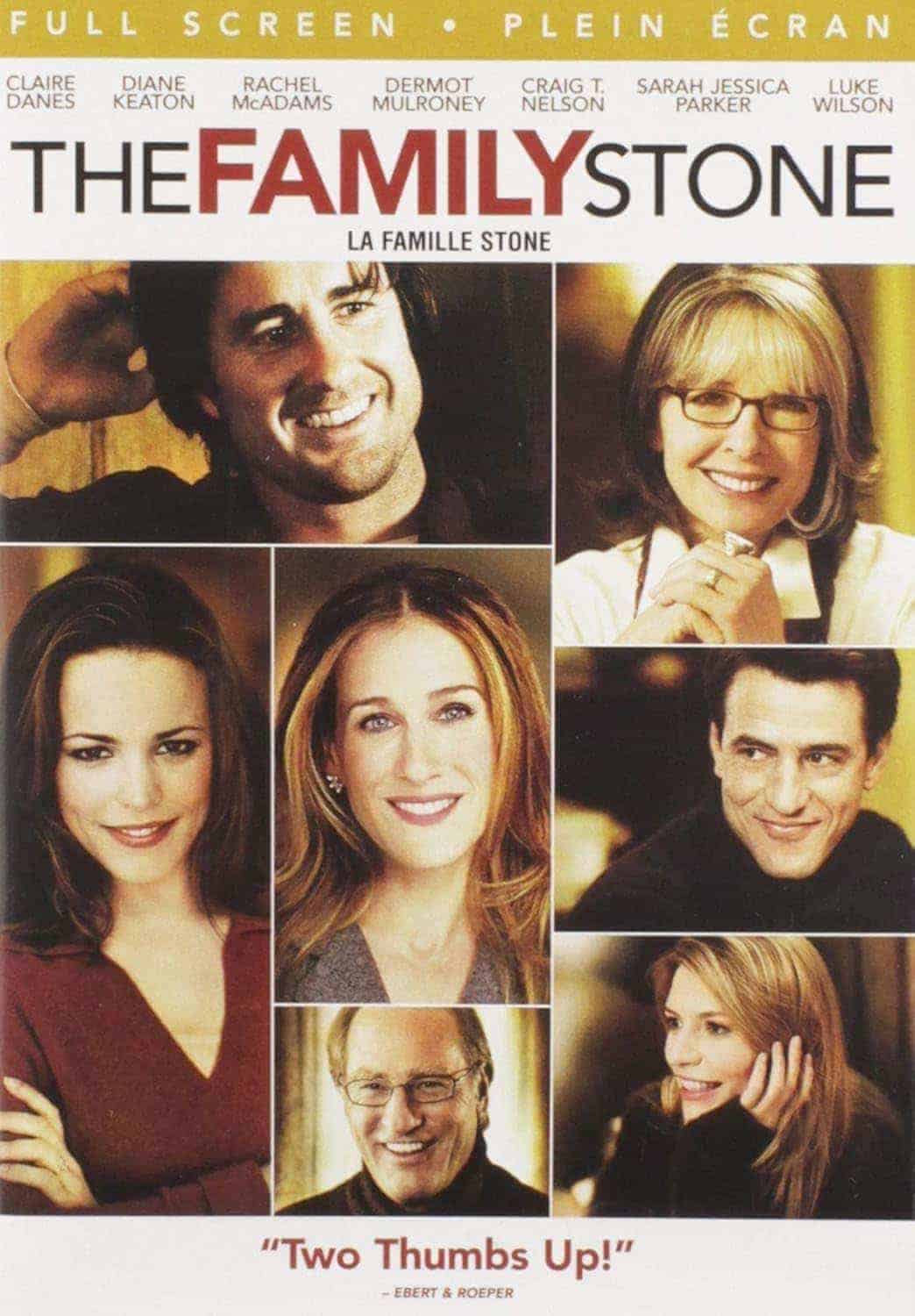 DVD cover for the film "The Family Stone" featuring a collage of seven cast members’ portraits with the title and actors' names at the top.