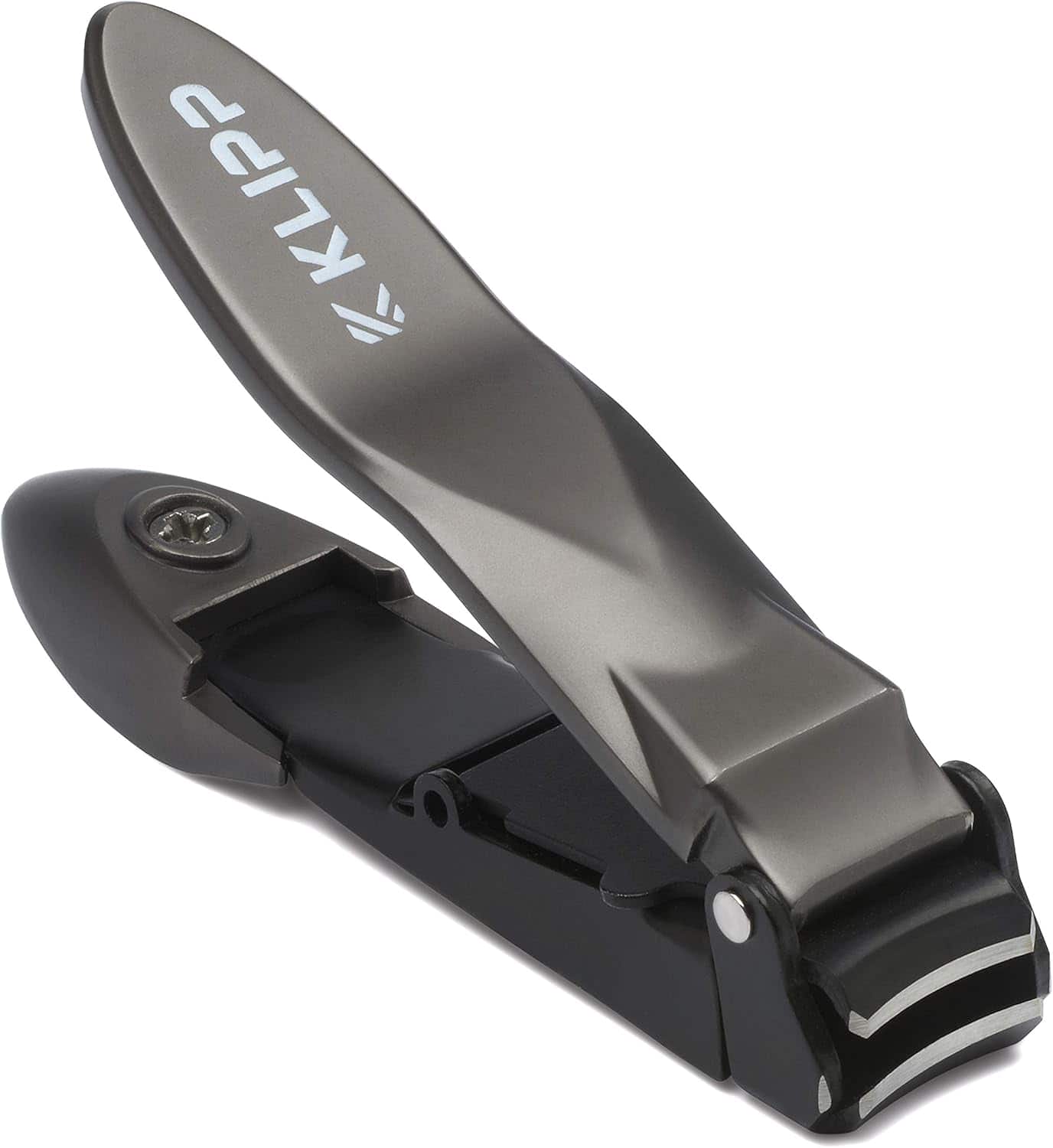 A metal nail clipper with a matte finish, featuring the brand name "KLIPP" on the lever.
